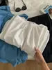 Camisa Babydoll Blanca de Algodón Lavado Estilo Coreano Juvenil con Cuello Redondo para Mujer, Nueva Camisa Vintage de Otoño con Pliegues y Mangas Largas Tipo Linterna