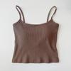 Ropa interior base nueva Algodón para mujer básico de sisa almohadilla para el pecho boca plana cierre de pecho chaleco de punto camisola para mujer