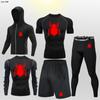 Traje deportivo de fitness transfronterizo para hombre, para correr, entrenar, primavera y verano, de secado rápido, muy elástico, ajustado, para correr por la mañana y por la noche, para baloncesto.