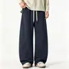 Calça de Moletom Masculina Tendência Outono 2026, Estilo Americano Pesada Casual Versátil Calça Reta, Calça Casual Solta