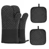 Guantes de Silicona de Algodón Puro con Certificación CE, Engrosados y Alargados, Antideslizantes, Resistentes a Altas Temperaturas, Guantes para Horno de Microondas, Anti-quemaduras para Horno de Horneado E18