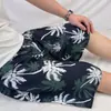 Pantalones cortos de algodón artificial para hombre, pantalones de pijama de seda y algodón, pantalones finos de verano de media longitud, pantalones de playa de talla grande, ropa exterior, pantalones grandes para el hogar
