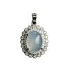 Pingente de Ágata Branca de Gelo Guan Yu Colar de Cristal Lua Branca Joias Femininas Fábrica Atacado Dropshipping S4050203