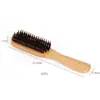 Cepillo de barba de melena de cerdo para hombre, cepillo de pelo de doble cara con mango de bambú, peine de nailon, venta al por mayor de fábrica