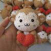 Muñeca de Monstruo de Tres Ojos Colgante de Lana Colgante Tejido a Mano Producto Terminado Muñeca de Ganchillo Hecha a Mano Colgante de Ganchillo Producto Terminado