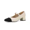 Zapatos de Tacón Alto Cuadrados Gruesos Jingang Yl43108 para Mujer 2026 Nuevo Otoño Versátiles Estilo Francés Plateados para Novias