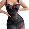 Novo Lingerie Sexy de Verão Europeu e Americano Transfronteiriço Renda Transparente Tentação Camisola Justa Que Abraça os Quadris Pijama Seção Fina