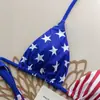 Bikini de dos piezas para mujer con estampado sexy y a la moda, estilo 'hot girl' de Instagram, con cuello halter de dos tonos, para vacaciones en la playa