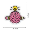 Parche Bordado de Cerebro Creativo Parche Genial Divertido con Patrón de Cerebro para Ropa Bolsas Pegatina Decorativa DIY Termoadhesivo