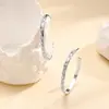 Brincos de Argola Grandes em Prata S925 Moda Estilo Europeu e Americano Padrão de Diamante Brincos de Tarraxa Redondos Xiaohongshu Douyin Transmissão ao Vivo de Alta Qualidade Modelo Feminino