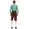 Venta al por mayor de fabricantes de atuendos para festivales de cerveza para hombre, conjunto de petos bávaros multicolor, disfraz para actuación de fiesta de Halloween