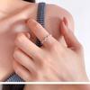 [Anillo Abierto Ondulado de Alta Gama Incrustado de Diamantes Anillo de Lujo
