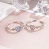 Anillo abierto azul ojo de gato encantador diseño de nicho femenino Estilo frío diario Estudiantes Novias Alto sentido Todo a juego