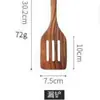 Conjunto de Espátula e Colher de Cozinha em Teca Madeira de Acácia Cabo Longo Frigideira Doméstica Espátula para Refogar Colher de Sopa de Madeira Utensílios de Mesa Utensílios de Cozinha Colher de Madeira