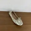 First Encounter Temporada Veludo Retrô Sapatilhas de Ballet 2026 Novo Bico Quadrado Laço Sola Macia Mary Jane Sapatos de Salto Único Sapatos Femininos
