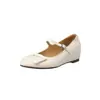 Zapatos Mary Jane para mujer con hebilla cuadrada, nuevo modelo de otoño, piel genuina, punta redonda, correa única con hebilla, aumento interno de altura, zapatos de corte bajo de una sola pieza