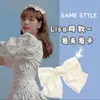 Estilo Coreano Mesmo Estilo Grampo de Cabelo com Laço Vermelho Grande Presilha de Cabeça Feminina Simples Estilo Francês Retrô Acessórios de Cabelo de Celebridade da Internet para Crianças