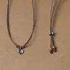 Cordón fino tejido a mano para colgante, cordón de cuero encerado, cordón de collar tejido a mano, hilo para colgante para thangka, amuleto budista y colgante de jade