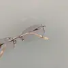 Gafas sin Marco Estilo Nuevo 2022 para Mujer con Borde Brillante y Lentes Incrustados con Diamantes, Montura de Gafas de Titanio Puro Ultraligera, Gafas Graduadas con Borde Cortado