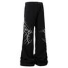 Jeans Estilo Americano Retro High Street Design Sense Bordado Tubo Reto Alto Casual Tubo Reto Calças Longas Marca Moderna