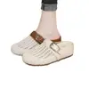 Verano Suela Gruesa Tejido Nuevo Estilo Slip-On Mujer Hueco Transpirable Punta Cerrada Medias Zapatillas Versátiles y de Moda