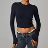 Camiseta Deportiva Transfronteriza Ajustada de Secado Rápido de Manga Larga Ropa de Yoga Pilates Running Deportes Fitness Top de Manga Larga