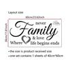 Amor de Família Admoestação em Inglês Sala de Estar Adesivo de PVC CH81572 Personalidade Transfronteiriça Parede de Fundo Adesivo de Parede Decorativo