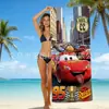 Toalla de Playa para Niños con Temática de Dibujos Animados Cars Mcqueen Toalla de Playa para la Costa Toalla de Baño de Microfibra