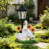 Árbol Genealógico de Flamencos Artesanías de Resina Adornos Lámparas Solares para Exteriores Decoración de Escena para Jardín y Villa Luz Nocturna