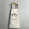 Delantal para Cocina Casera, Impermeable y a Prueba de Aceite, Limpiable con Paño, Delantal de Media Longitud de Aspecto Elegante para Mujer para Cocinar, con Espacio para Imprimir Logo