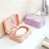 Caixa de Sabonete Impermeável com Flor Rosa Esculpida e Tampa Caixa de Sabonete para Banheiro com Dreno Suporte Grande Simples para Sabonete de Viagem