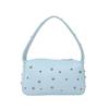 Bolsa de Mão Niche Design com Rebites Feminina 2025 Verão Nova Ombro Único Axila Estilo Sexy Moda Bolsa Travesseiro