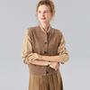 [100% Lana] Otoño Temprano Retro Casual Casual Cuello Redondo Chaleco de Punto Cárdigan Chaleco de Lana para Mujer