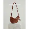 Apm Bolsa de Couro Coreana Meia-Lua Transversal Bolsa Bolinho de Massa Ombro Único Bolsa de Axila Bolsa Feminina de Couro Genuíno 2024 Bolsa de Mão Mini