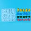 Molde de Resina de Cristal DIY Geométrico Mini Animal Copo de Nieve Forma Pendientes Joyería Colgante Fabricación Molde de Silicona