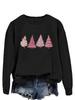 Suéter de cuello redondo de manga larga para mujer, informal, combinable, con estampado de árbol de Navidad colorido europeo y americano, estación independiente de Amazon eBay