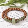 Nuevo Pulsera de Doble Círculo con Hebilla de Paz Estilo Chino, Imitación de Jade Hetian para Mujer, Diseño de Nicho con Acabado de Alta Gama, Nuevo Estilo Sencillo 2024