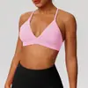 Sujetador Deportivo Popular Europeo y Americano Sujetador de Yoga Tejido Cepillado de Doble Cara de Secado Rápido Sexy Espalda Cruzada Sujetador de Fitness 52736