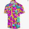 Camiseta Polo Retrô Masculina com Estampa de Engrenagem 3D Street Masculina Manga Curta Polo para Tops Camiseta Casual Manga Curta
