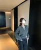 Suéter elegante y discreto, tejido de punto con cuello polo estilo "old money" para mujer, top casual y relajado de manga larga con cuello en V