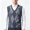 Colete de Tricô Pulôver Outono Inverno 2026 Camada Interna Masculina Colete de Tricô Quente Slim-fit Jaqueta Estilo Masculino