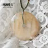Colgante de Ágata Natural con Patrón de Dragón y Hoja, Pieza Tallada de Calcedonia de Fuente de Sal con Agujero Pasante, Accesorios para Hombres y Mujeres, Accesorios de Joyería Estilo Pareja