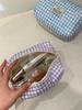 Nueva Bolsa de Cosméticos Acolchada con Lazo de Gran Capacidad, Tacto de Alta Gama, Estilo Ins, Alto Valor Estético, Bolsa de Almacenamiento Portátil para Maquillaje