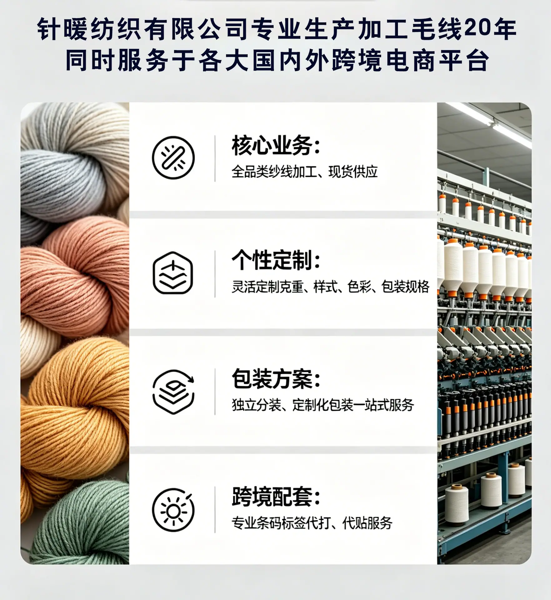 针暖纺织纱线加工定制宣传 拷贝