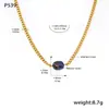 Oumika Nueva Cadena de Acero de Titanio Simple Colgante de Perla Única Pendientes Lujo Ligero Elegante Chapado en Oro de 18K