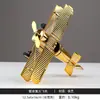 Adornos de Modelo de Avión Plateado Electrochapado de Lujo Ligero Estilo Europeo, Creativo y Personalizado para Gabinete de Vino, Vestíbulo, Decoración del Hogar, Adornos de Metal