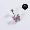 Haste Avançada de Implante em Liga de Titânio G23 Argola de Umbigo Unha de Umbigo com Zircônia Micro-Incrustada Unha de Umbigo Borboleta Joia de Piercing para Mulheres