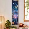 Tapiz Largo Comercio Exterior Sol y Luna Flor Fondo Pintado Tela Colgante Decoración Habitación Dormitorio Arte Estético Tela Colgante Tapiz