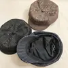 Boina xadrez retrô japonesa de outono e inverno para mulheres, respirável para passeios de primavera e verão, faz o rosto parecer menor, versátil e quente
