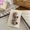 Nuevo Estilo de Principios de Primavera Pinza para el Cabello con Lazo Rosa Gris Accesorio para el Cabello Vintage con un Toque de Lujo para Niñas, Goma para Recoger el Pelo